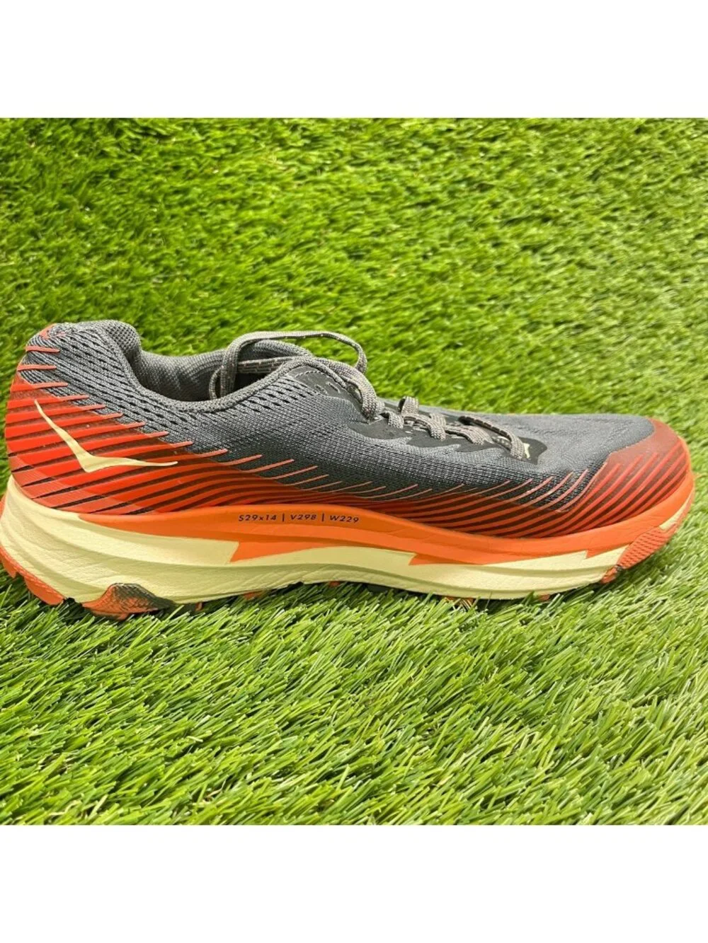 Hoka One One Torrent 2 Womens Size 8 Gray Orange Trail Running Shoes Sneakers